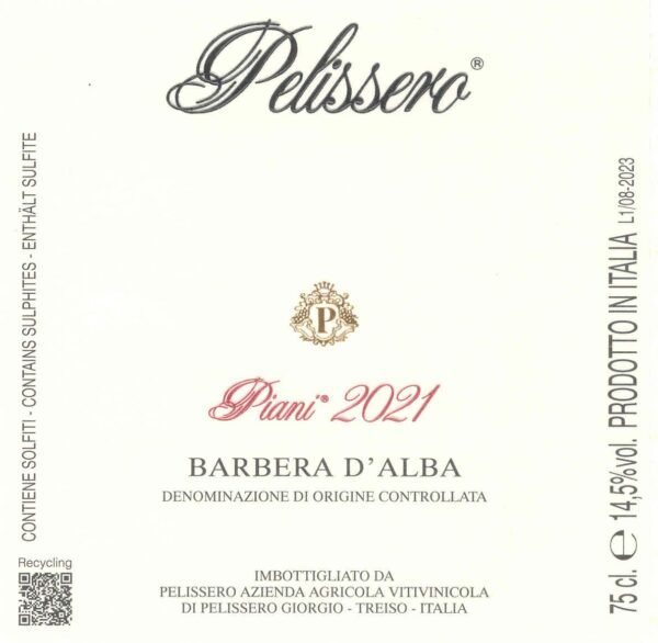 Barbera d’Alba Piani  2021